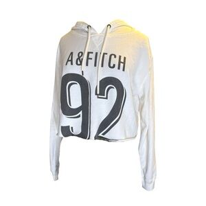 A&Fitch White Cropped Hoodie